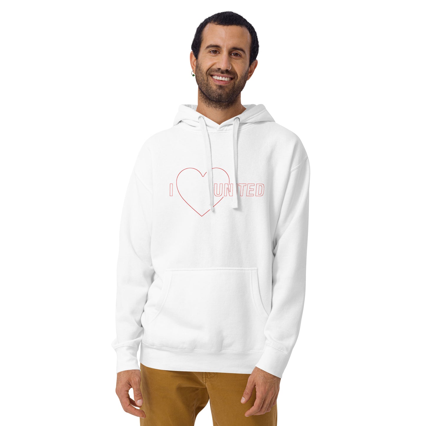 Manchester United Hoodie I Love United Hoodie I Love Man United Football Supporter Premium Unisex Cotton Hoodie