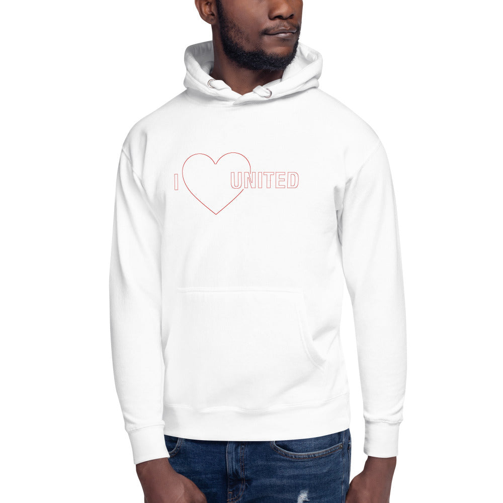 Manchester United Hoodie I Love United Hoodie I Love Man United Football Supporter Premium Unisex Cotton Hoodie