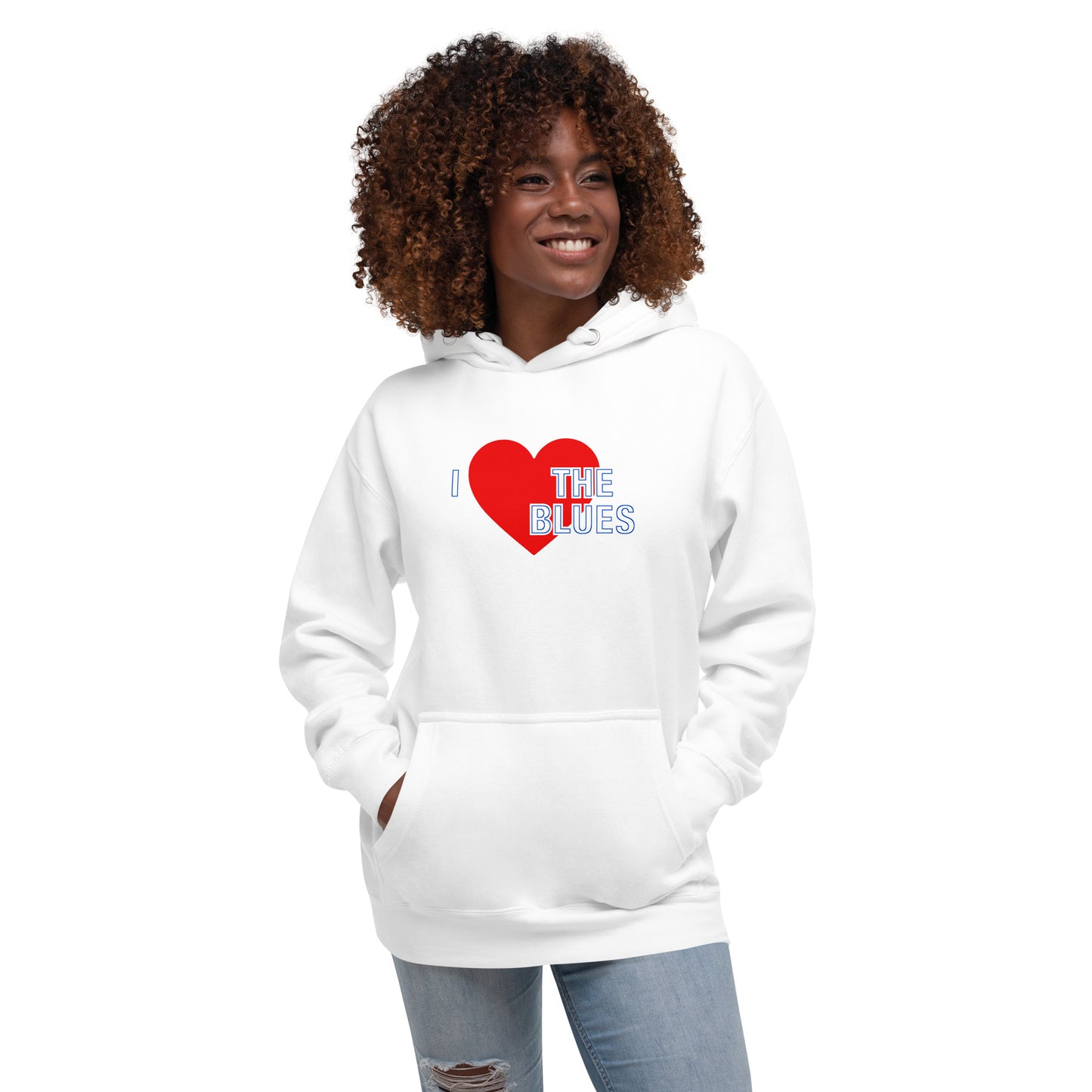 Chelsea Hoodie I Love The Blues Hoodie Unisex Cotton Pullover Hoodie