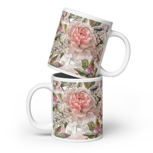 Floral Mug All-Over Print Glossy Multicoloured Ceramic Cup