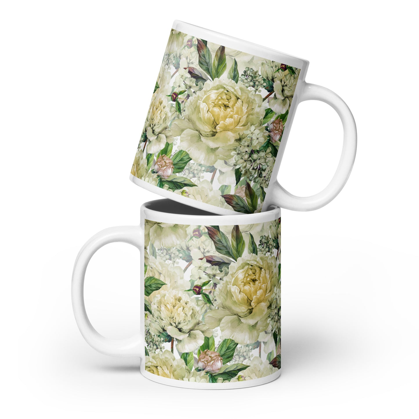 Floral Mug All-Over Print Glossy Multicoloured Ceramic Cup