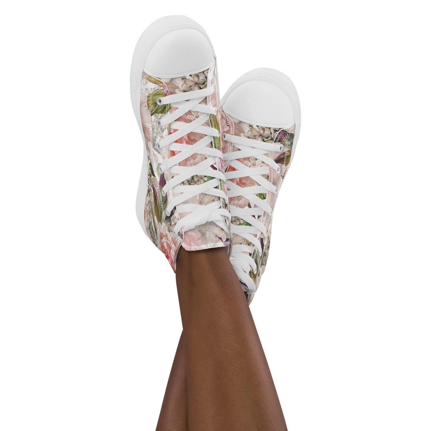 Floral All-Over Print Women's Canvas High-Top Trainers