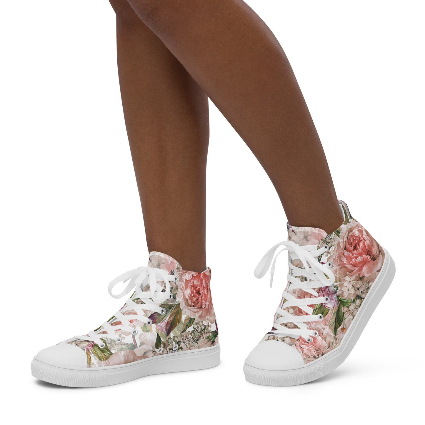 Floral All-Over Print Women's Canvas High-Top Trainers