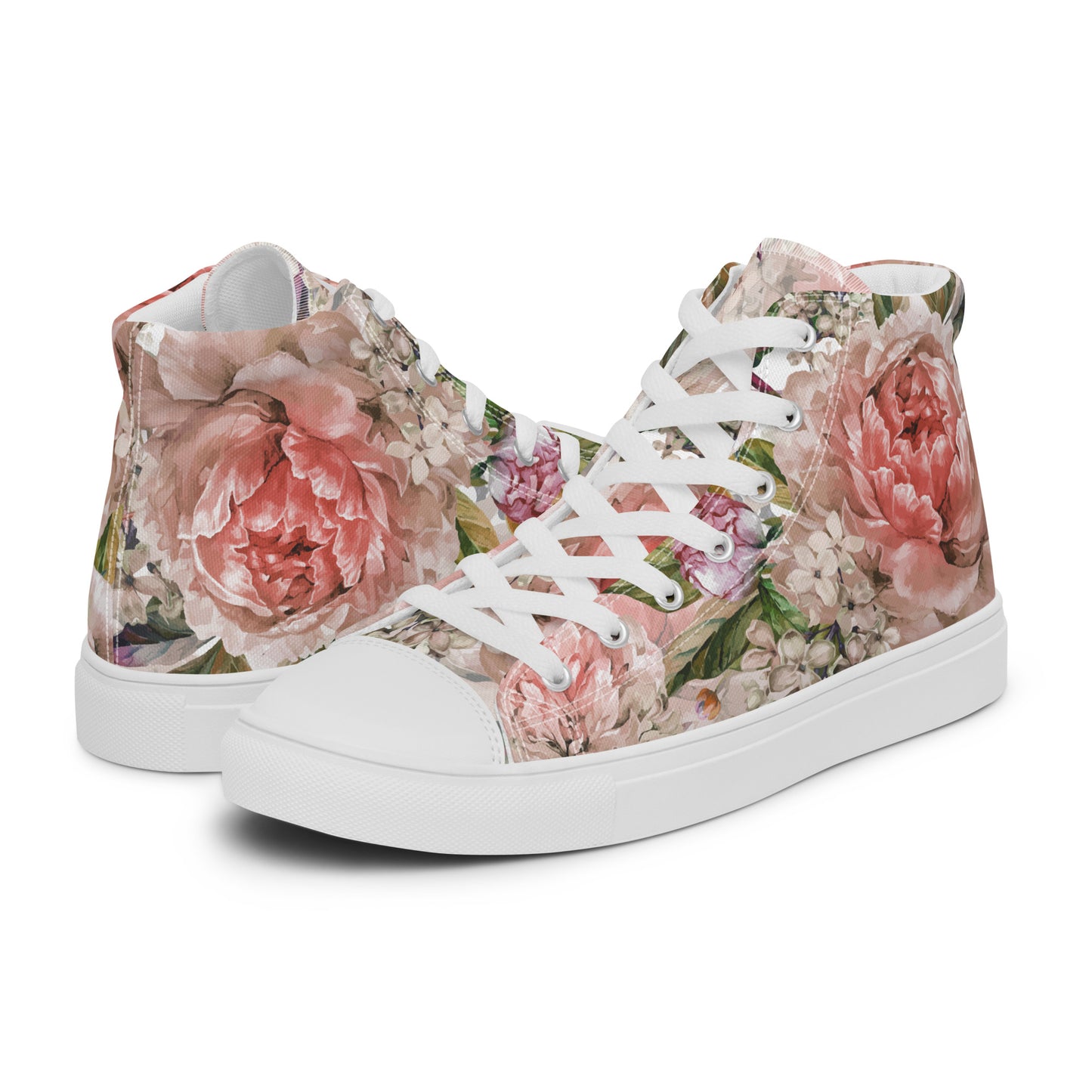 Floral All-Over Print Women's Canvas High-Top Trainers