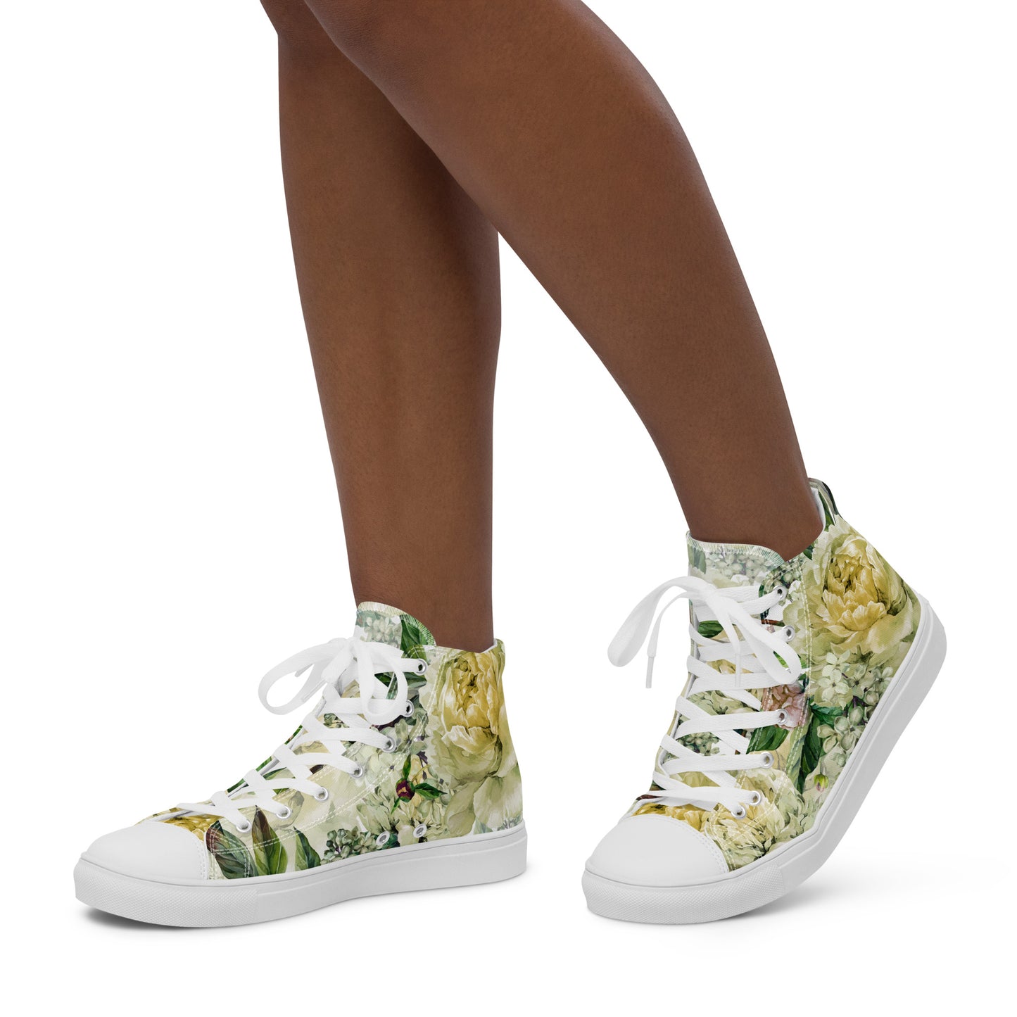 Floral All-Over Print Women's Canvas High-Top Trainers