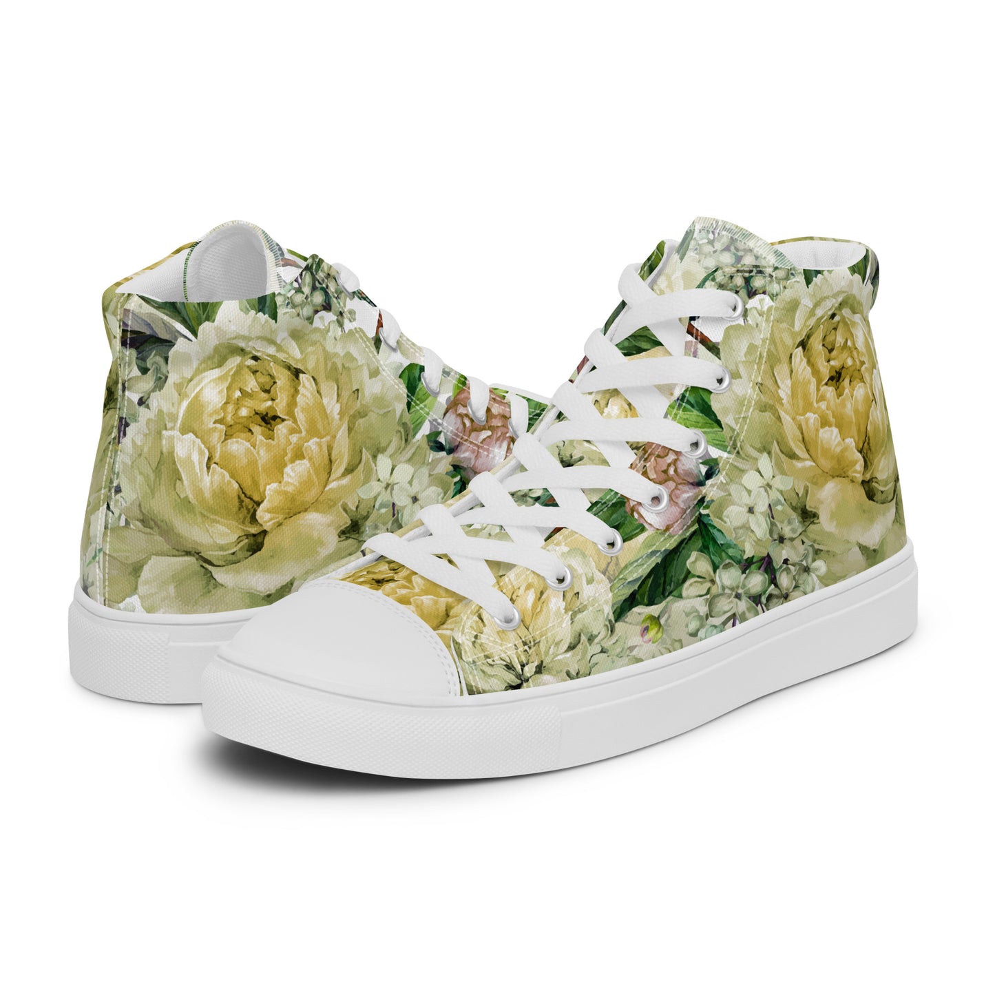 Floral All-Over Print Women's Canvas High-Top Trainers