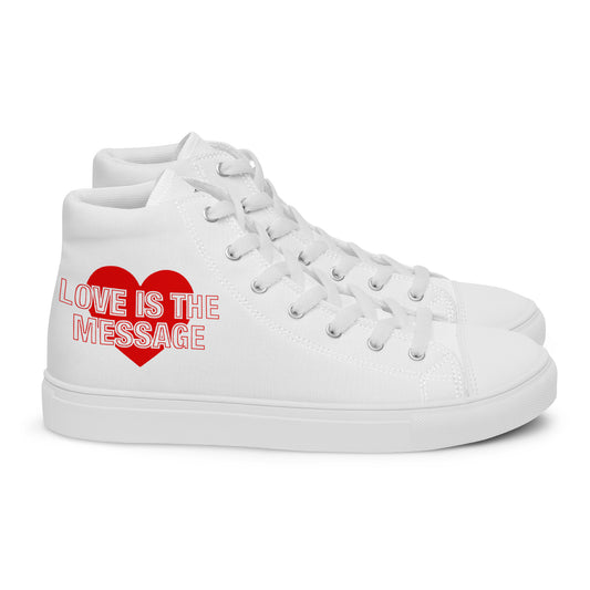 Love Is The Message High Top Trainers Women's Hi Top Canvas Sneakers