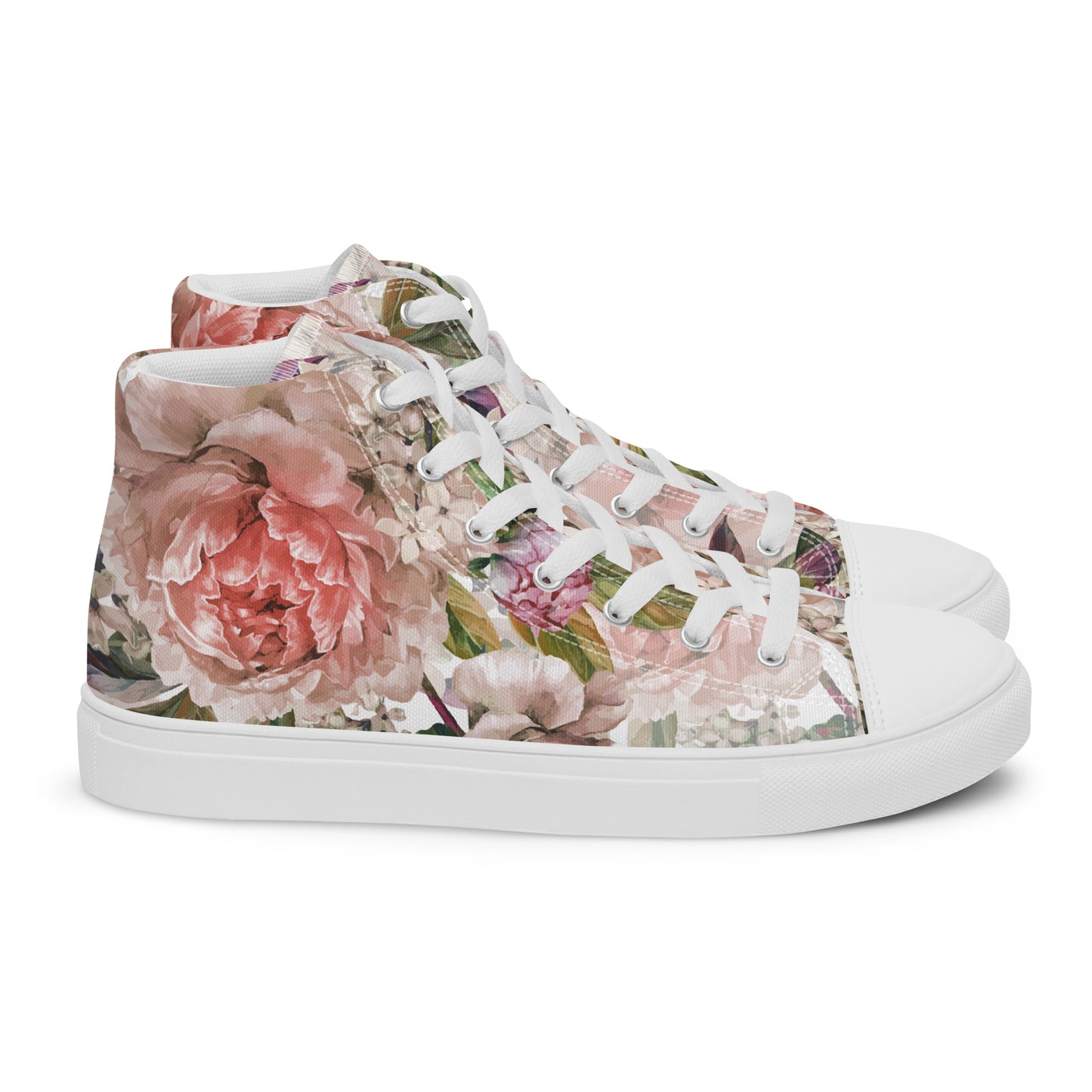 Floral All-Over Print Women's Canvas High-Top Trainers