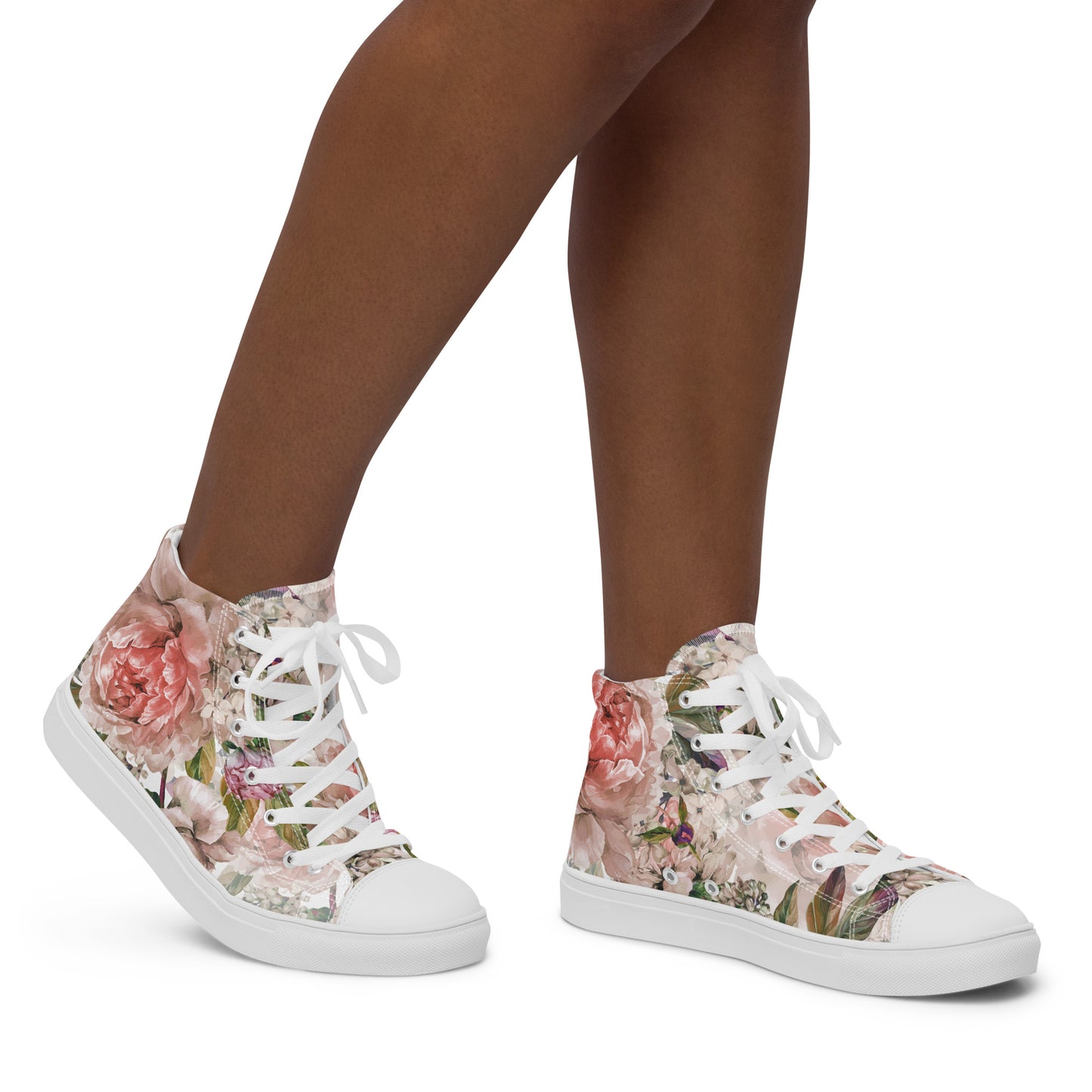 Floral All-Over Print Women's Canvas High-Top Trainers