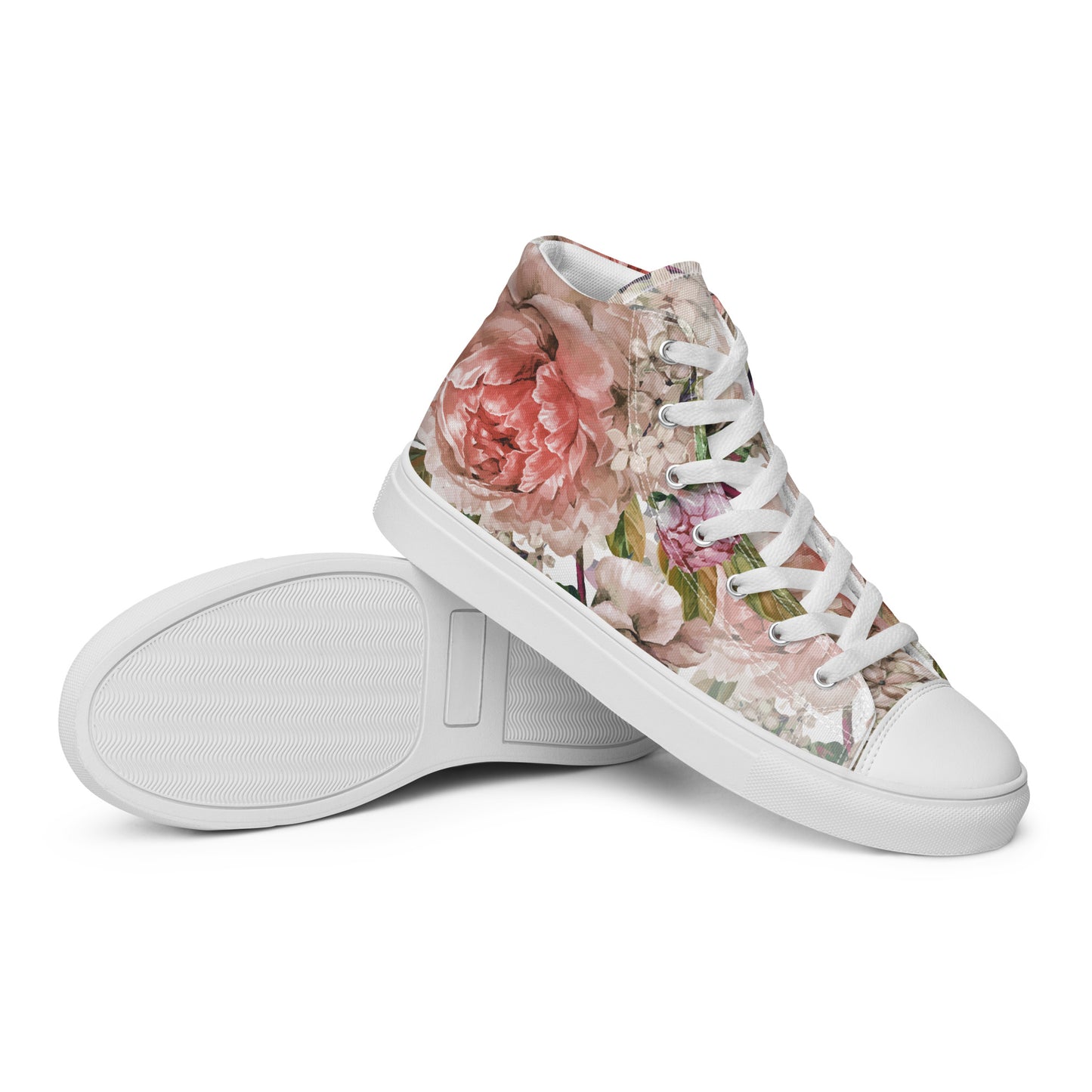 Floral All-Over Print Women's Canvas High-Top Trainers