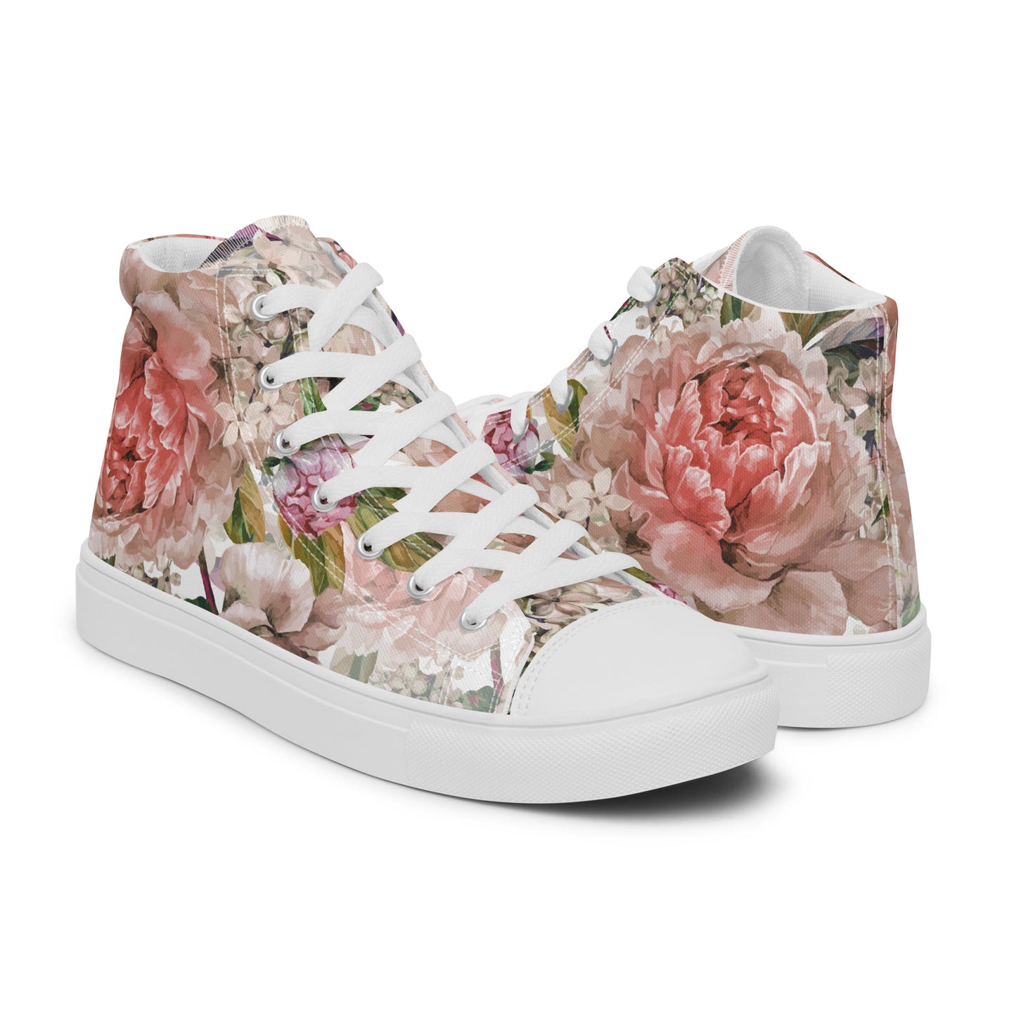 Floral All-Over Print Women's Canvas High-Top Trainers