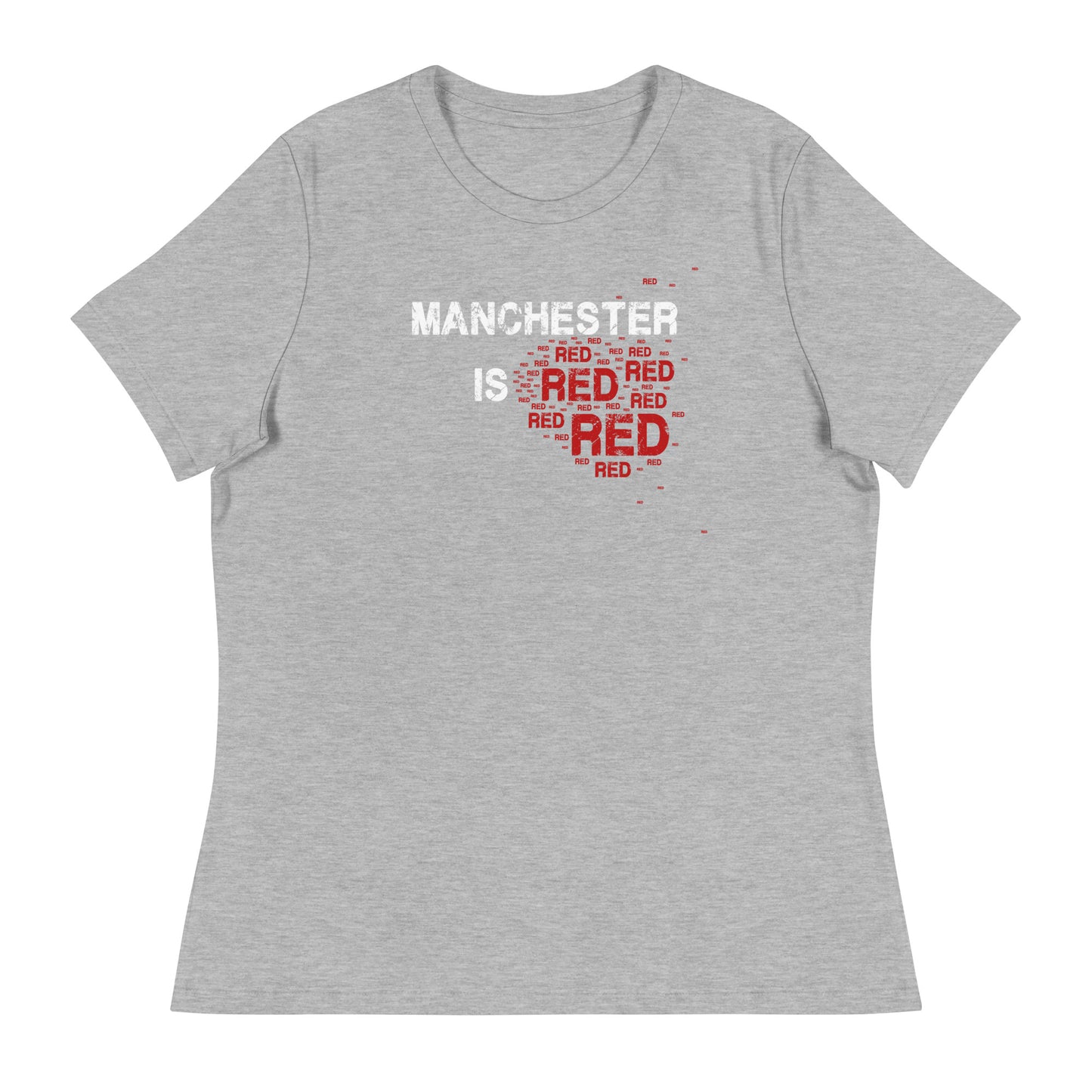 Manchester Is Red TShirt United Football Shirt Funny Utd Slogan Womens T-Shirt