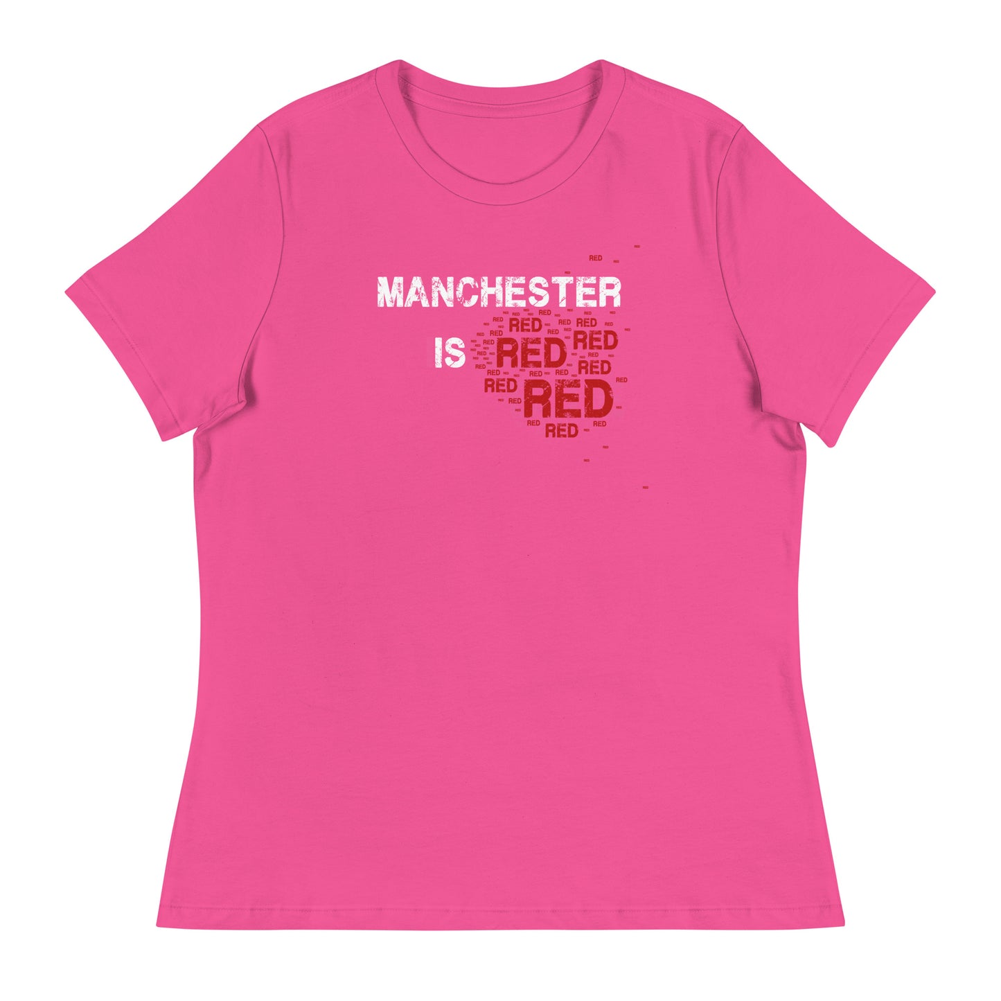 Manchester Is Red TShirt United Football Shirt Funny Utd Slogan Womens T-Shirt