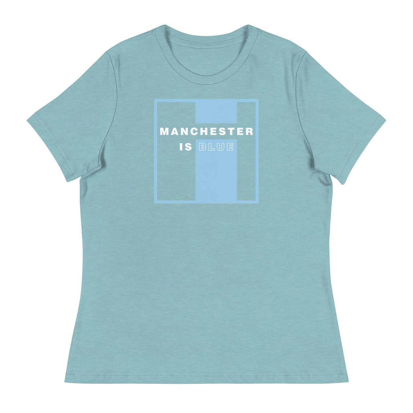 Manchester Is Blue TShirt Womens Manchester City Football Supporter Funny Slogan T Shirt