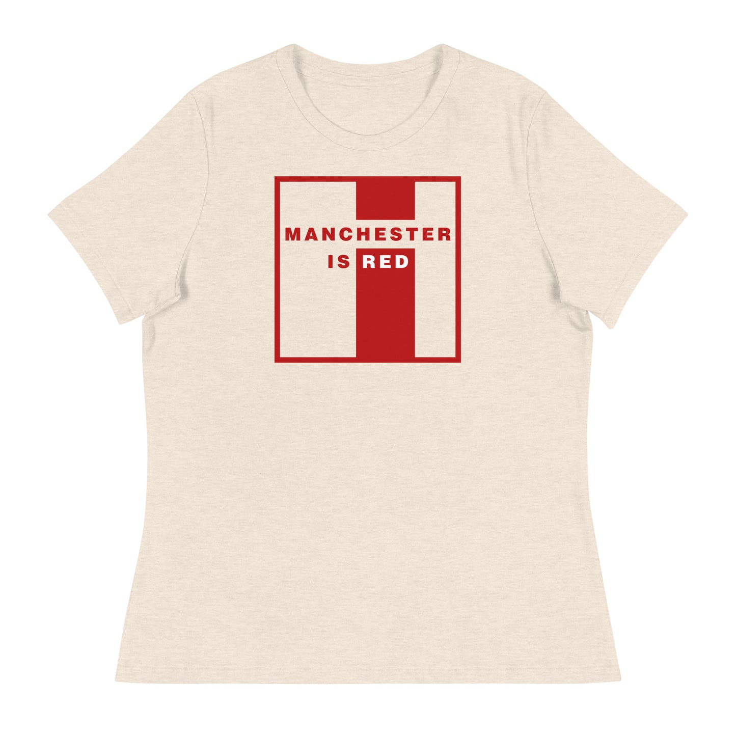 Manchester Is Red TShirt Womens Manchester United Football Supporter Funny Slogan T Shirt