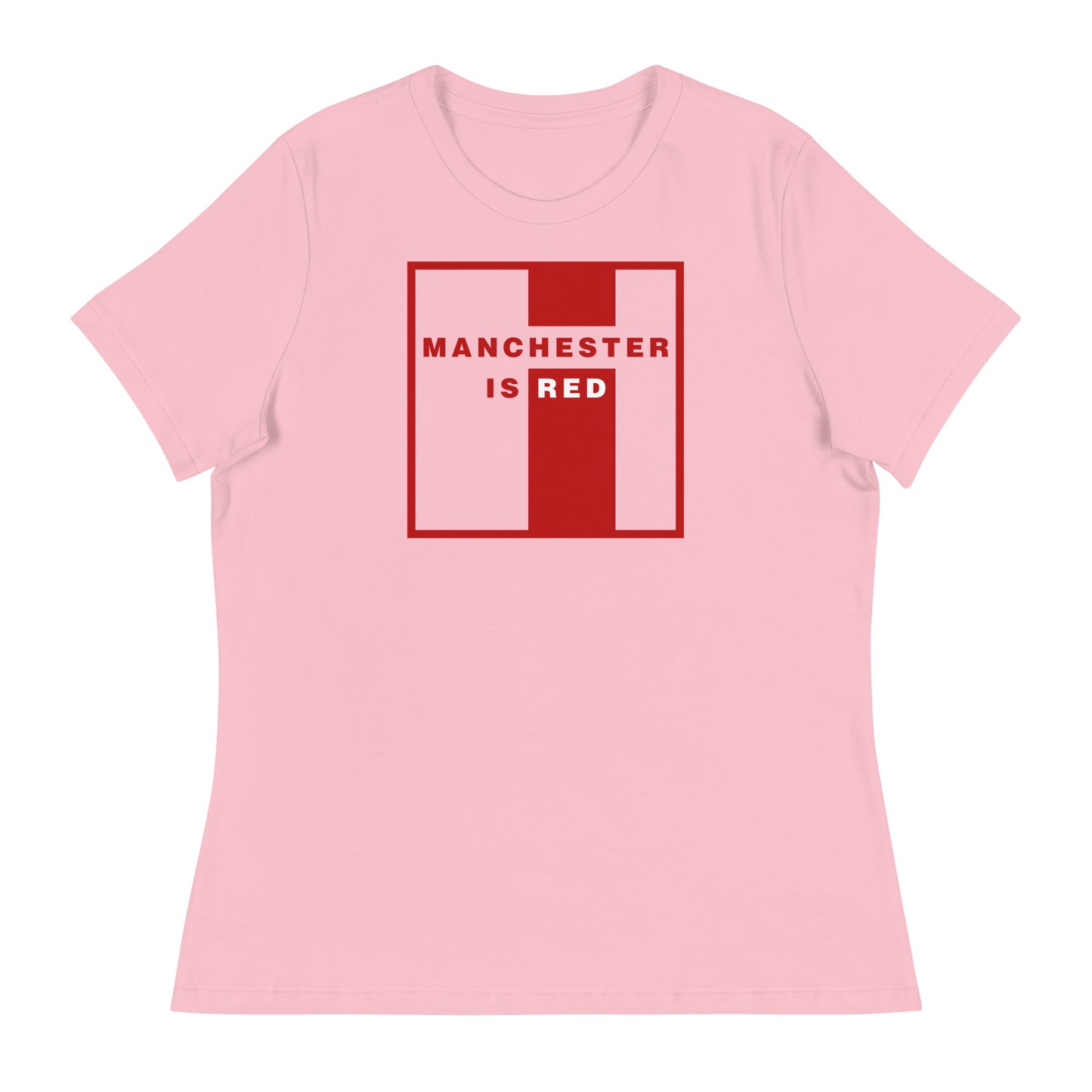 Manchester Is Red TShirt Womens Manchester United Football Supporter Funny Slogan T Shirt