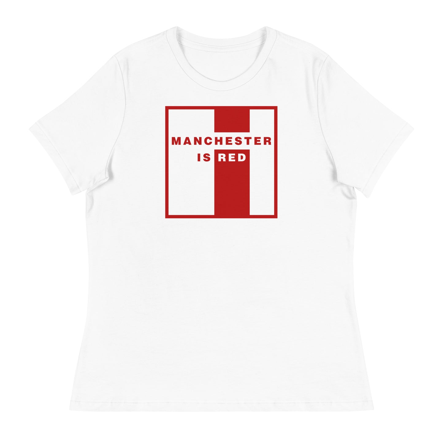 Manchester Is Red TShirt Womens Manchester United Football Supporter Funny Slogan T Shirt