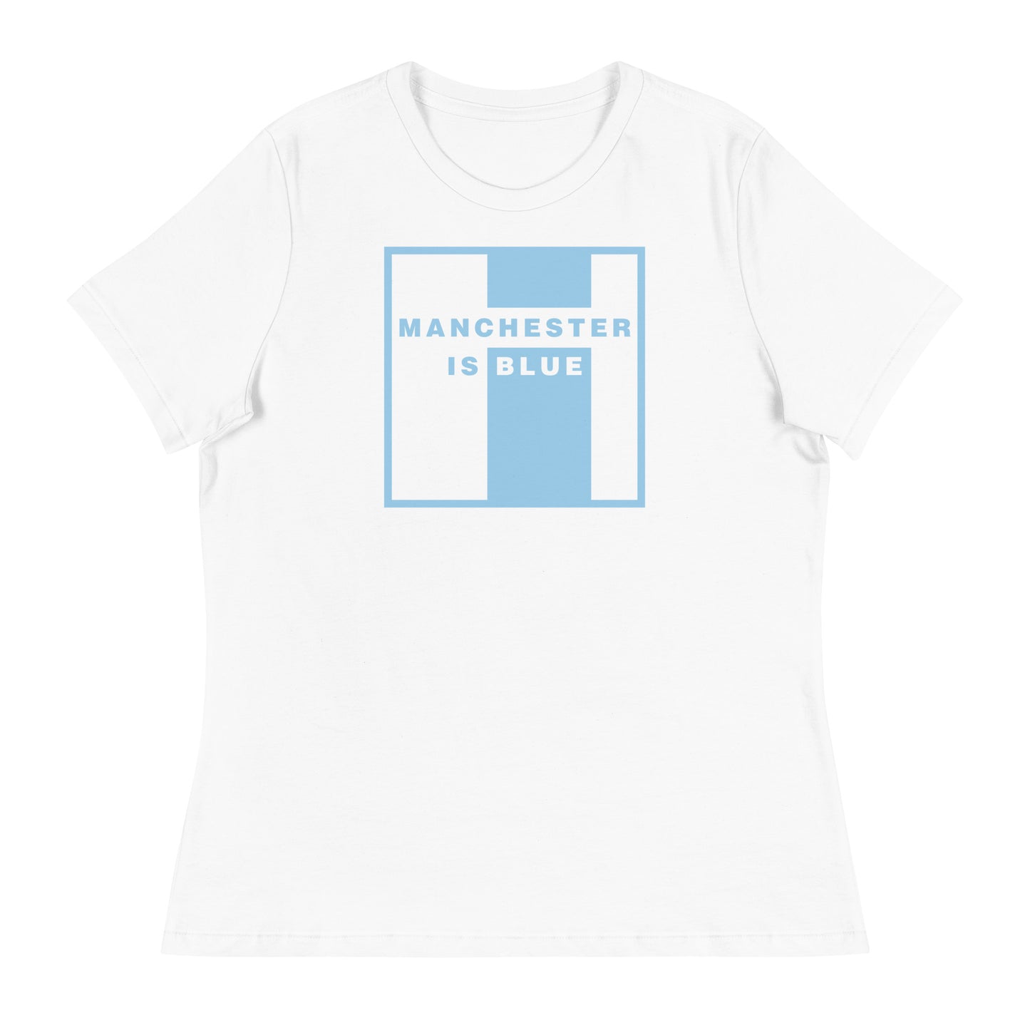 Manchester Is Blue TShirt Womens Manchester City Football Supporter Funny Slogan T Shirt