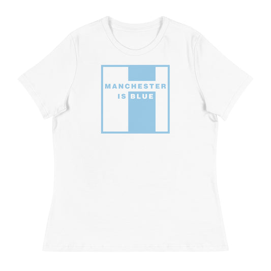 Manchester Is Blue TShirt Womens Manchester City Football Supporter Funny Slogan T Shirt