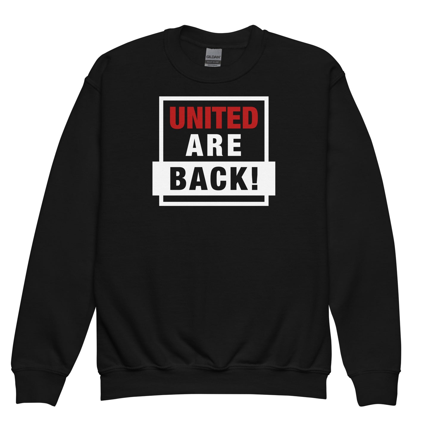 United Are Back Youth Sweatshirt Funny Manchester United Football Supporter Unisex Kids Sweatshirt