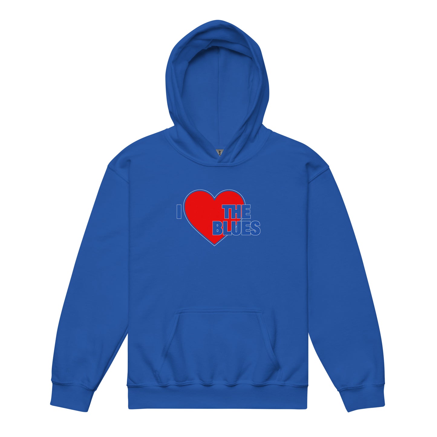 Chelsea Hoodie I Love The Blues Hoodie Children's Unisex Youth Heavy Cotton Blend Hoodie