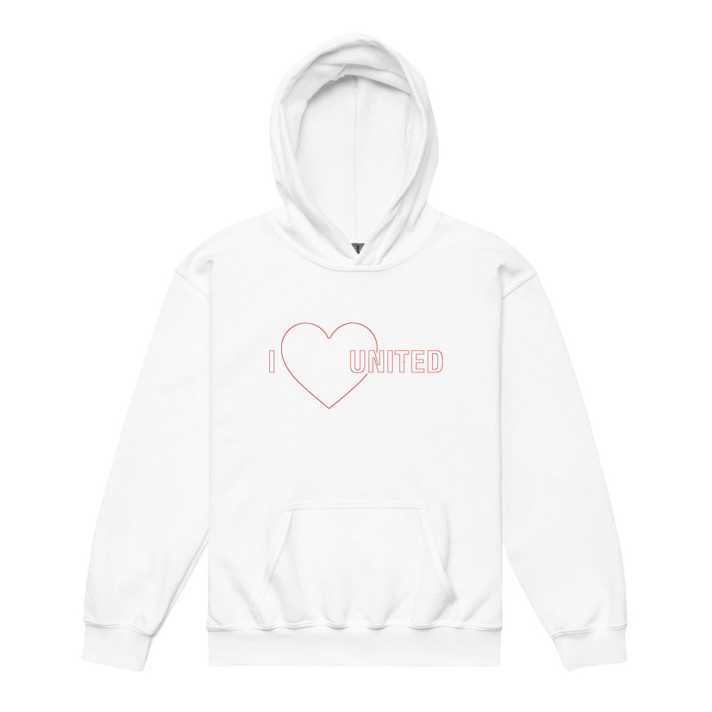 Manchester United Hoodie I Love United Hoodie Kids I Love Man United Football Supporter Youth Heavy Cotton Blend hoodie