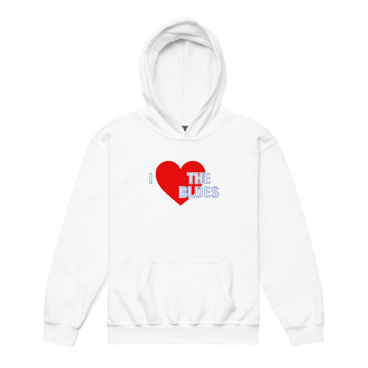 Chelsea Hoodie I Love The Blues Hoodie Children's Unisex Youth Heavy Cotton Blend Hoodie