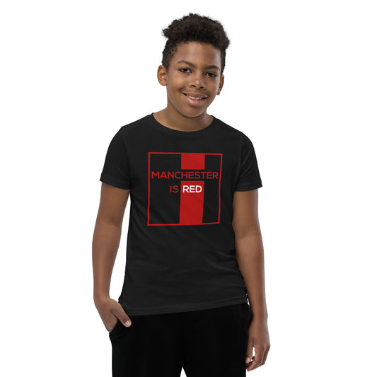 Manchester Is Red Youth TShirt United Football Shirt Funny Utd Slogan Unisex Kids T-Shirt