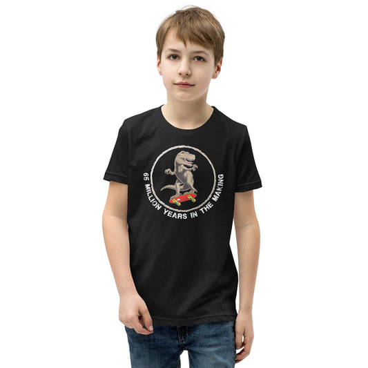 T Rex Dinosaur TShirt Kids 65 Million Years In The Making Skateboarding T Shirt Funny Unisex Youth T-Shirt