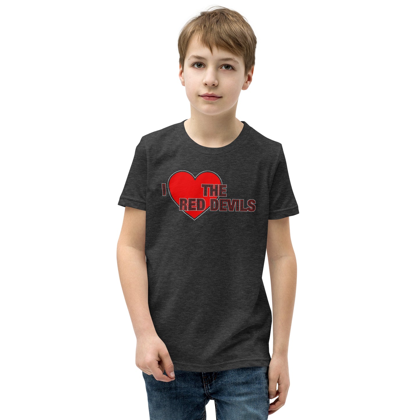 Manchester United Shirt I Love The Red Devils Kids TShirt Football Supporter Youth Organic Cotton T Shirt