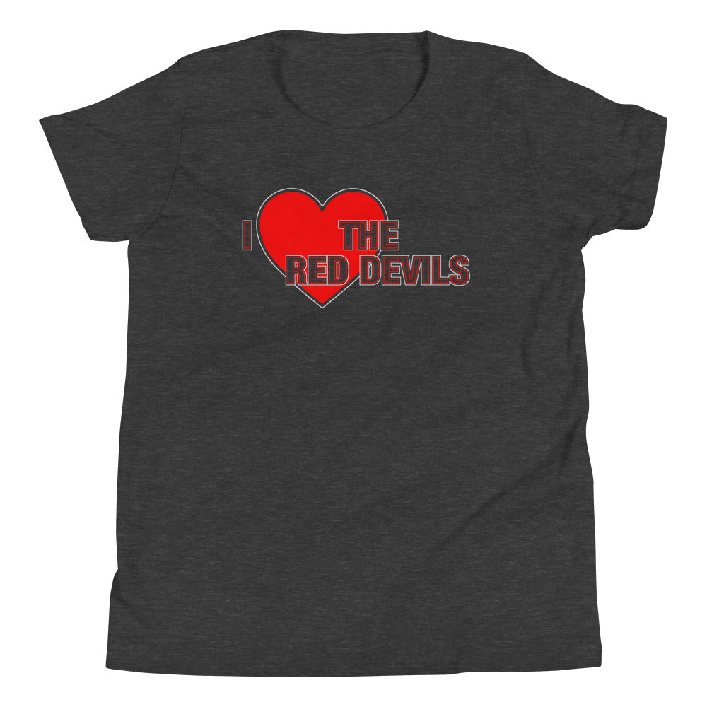 Manchester United Shirt I Love The Red Devils Kids TShirt Football Supporter Youth Organic Cotton T Shirt