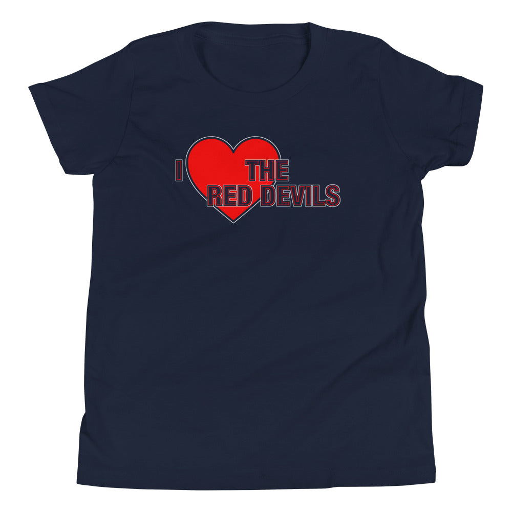 Manchester United Shirt I Love The Red Devils Kids TShirt Football Supporter Youth Organic Cotton T Shirt