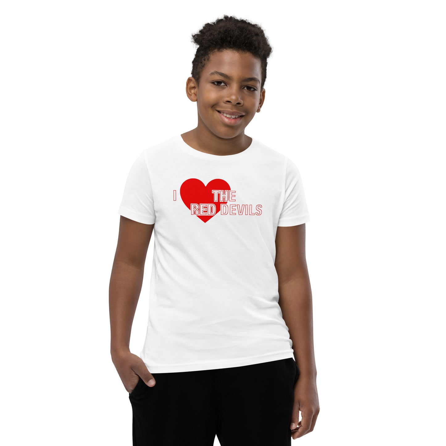 Manchester United Shirt I Love The Red Devils Kids TShirt Football Supporter Youth Organic Cotton T Shirt