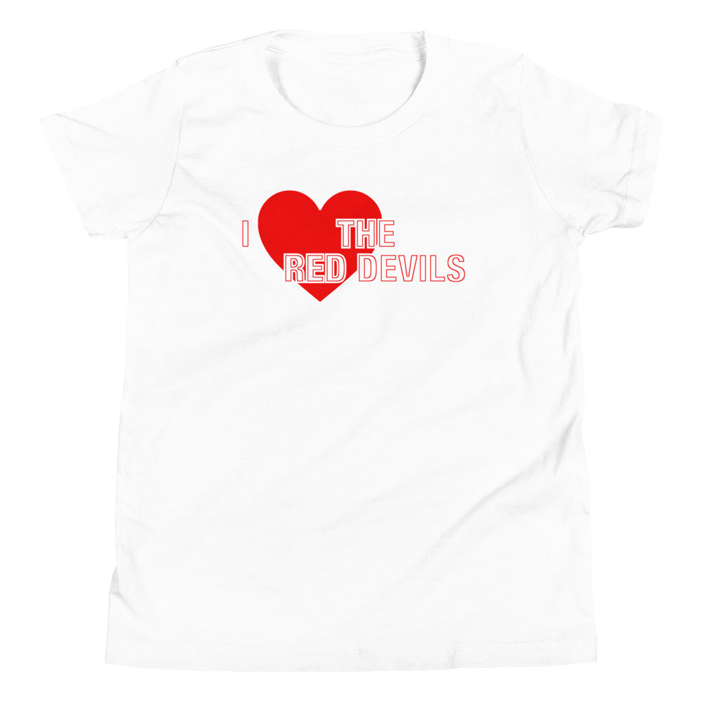 Manchester United Shirt I Love The Red Devils Kids TShirt Football Supporter Youth Organic Cotton T Shirt